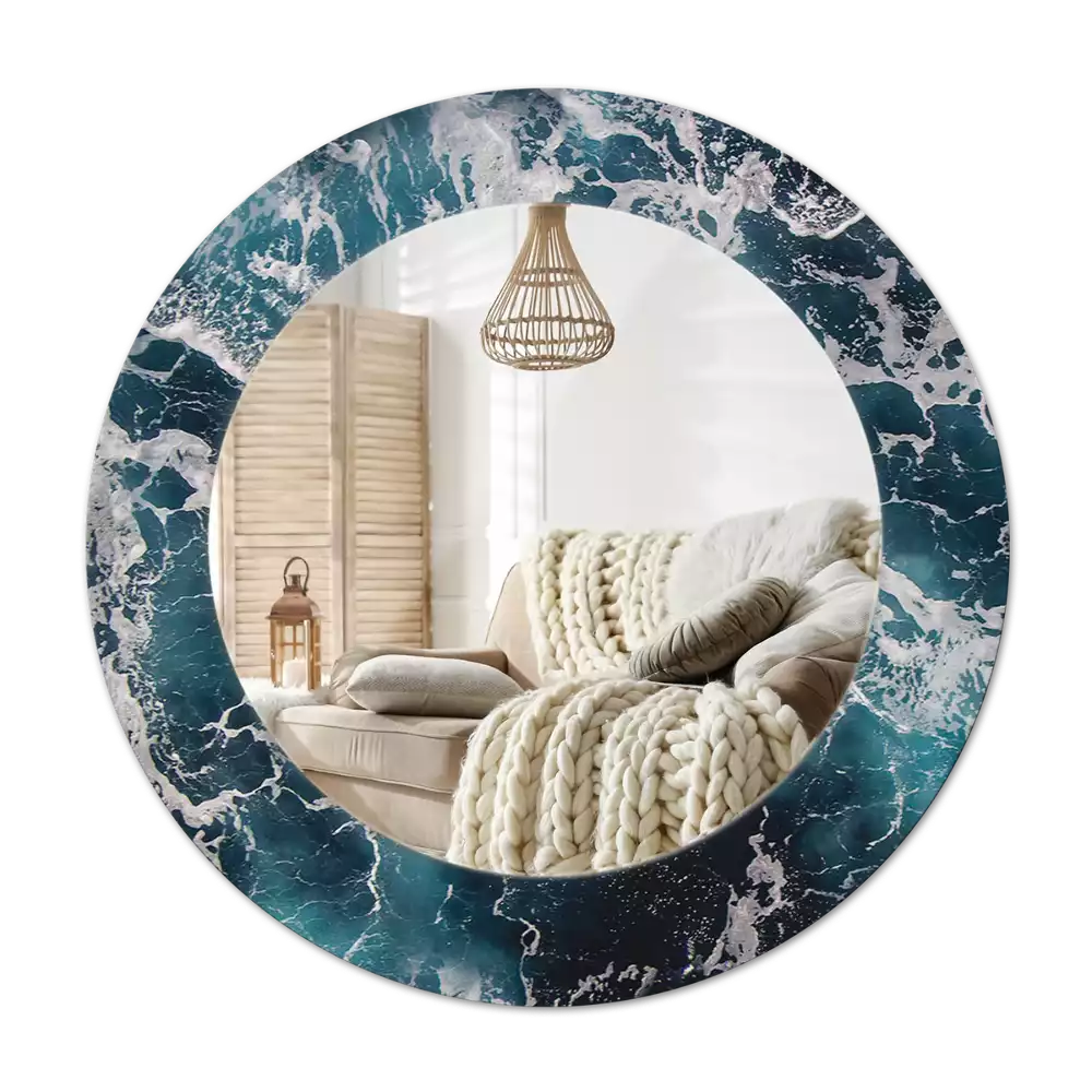 Lustro ścienne dekoracyjne o motywie burzliwego morza