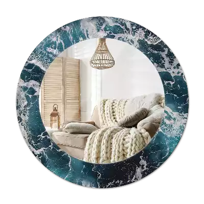 Lustro ścienne dekoracyjne o motywie burzliwego morza