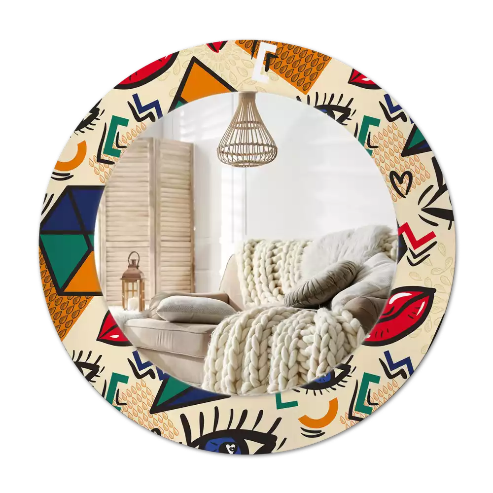 Lustro z drukowaną ramką w stylu pop art