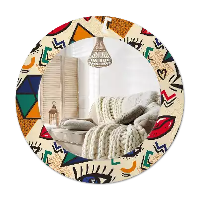 Lustro z drukowaną ramką w stylu pop art