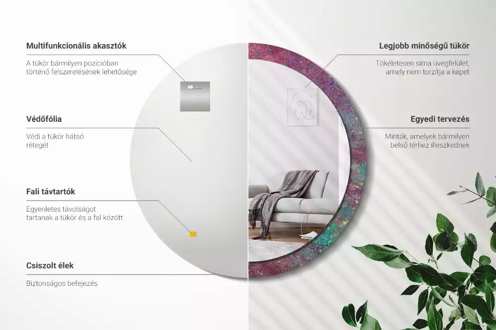 Lustro ścienne dekoracyjne w motywie „Festiwal kolorów”