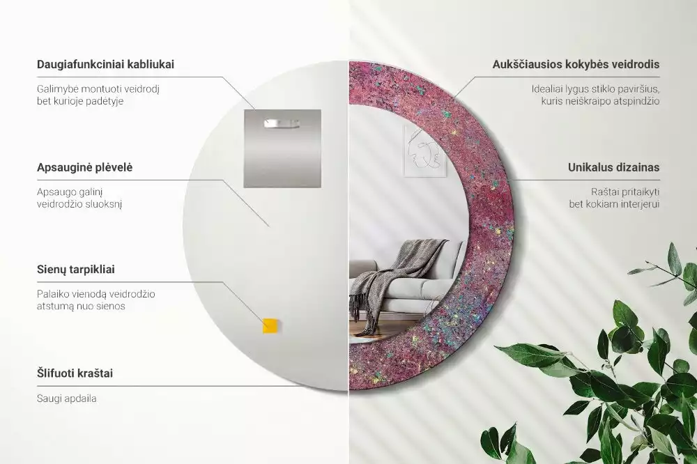 Lustro ścienne dekoracyjne w motywie „Festiwal kolorów”