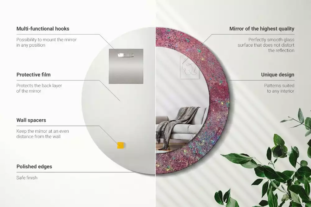 Lustro ścienne dekoracyjne w motywie „Festiwal kolorów”