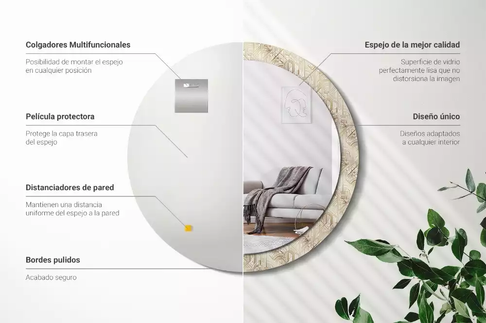 Lustro ścienne dekoracyjne okrągłe Kompozycja art deco