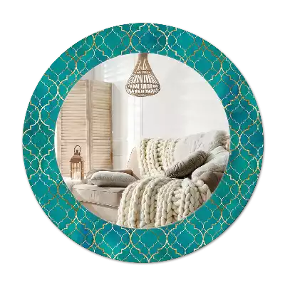 Lustro ścienne dekoracyjne o okrągłym kształcie w kompozycji kolorów