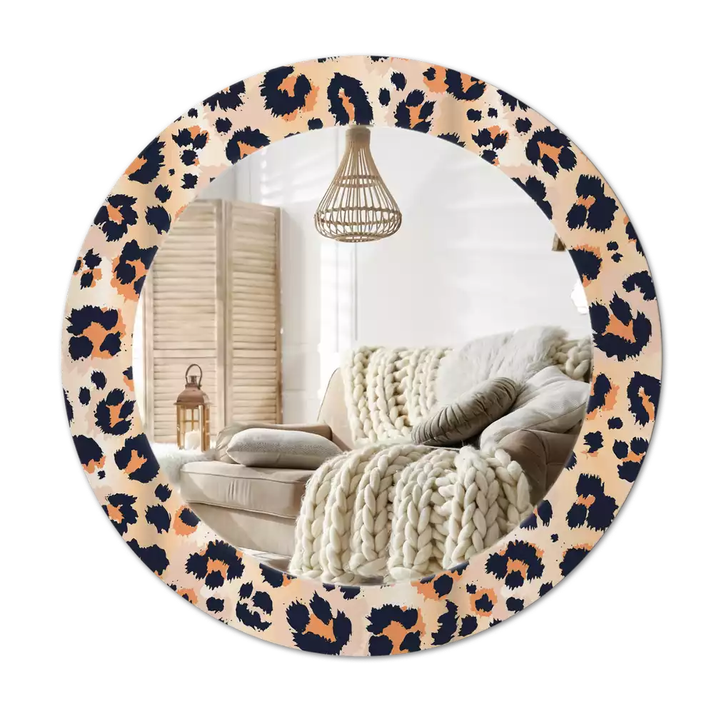 Lustro z drukowaną ramką w wzór w cętki