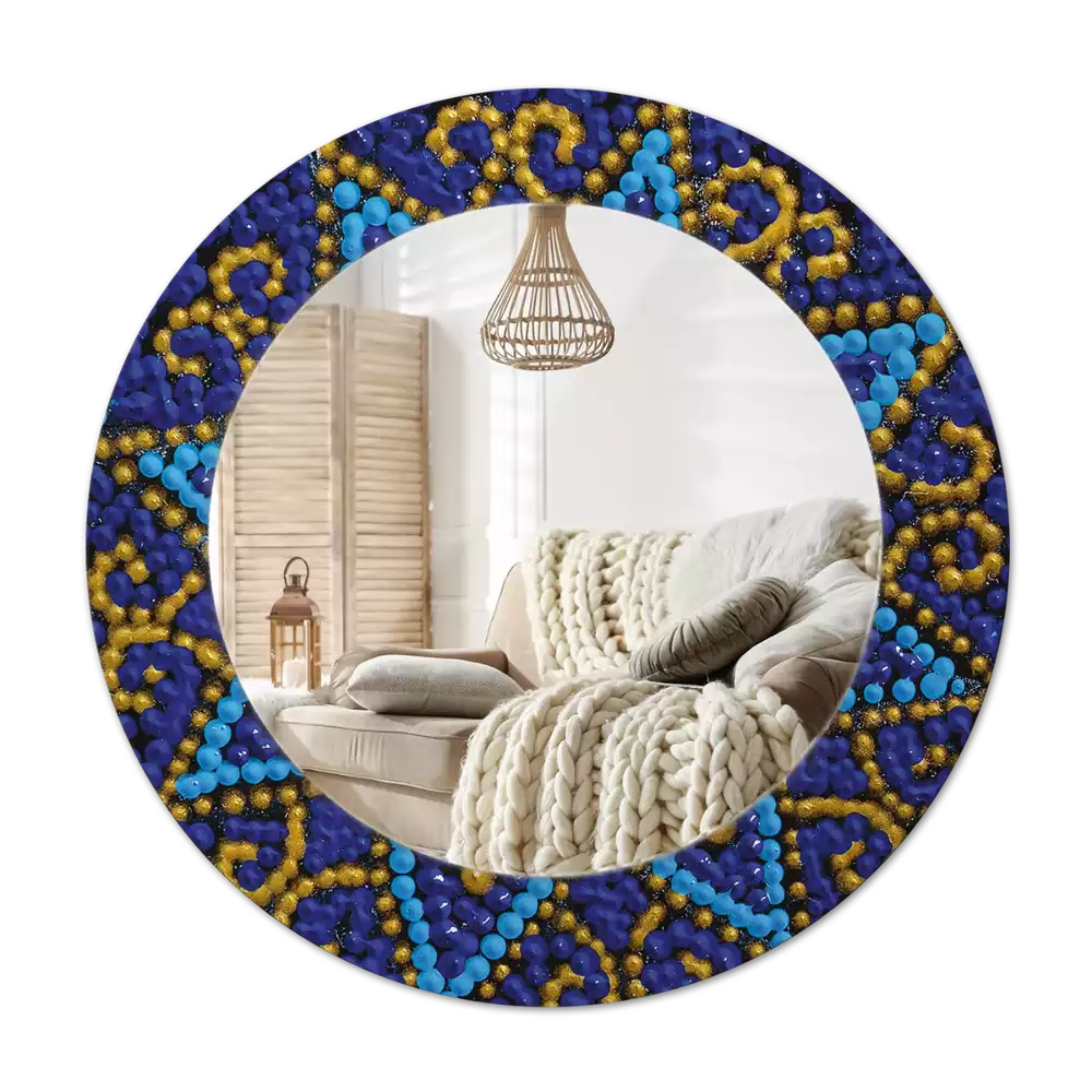 Lustro z drukowaną ramką w karnawałowy wzór