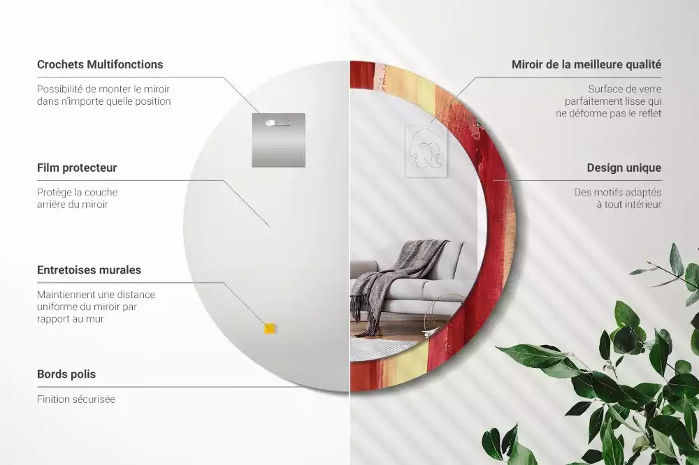 Lustro ścienne dekoracyjne w stylu abstrakcyjnego obrazu