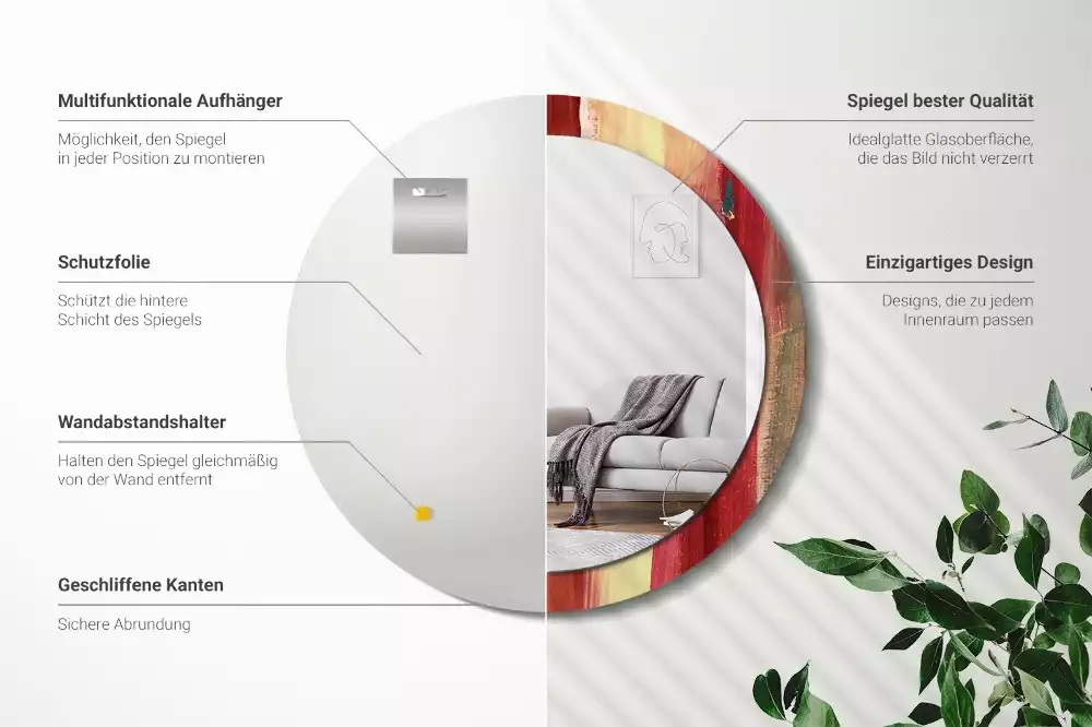 Lustro ścienne dekoracyjne w stylu abstrakcyjnego obrazu