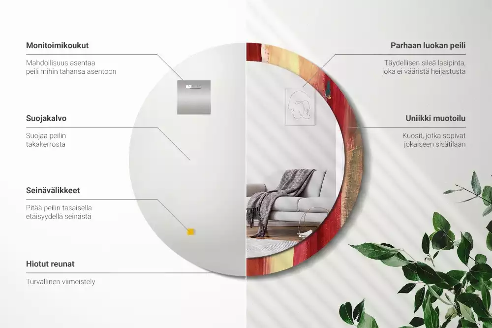 Lustro ścienne dekoracyjne w stylu abstrakcyjnego obrazu