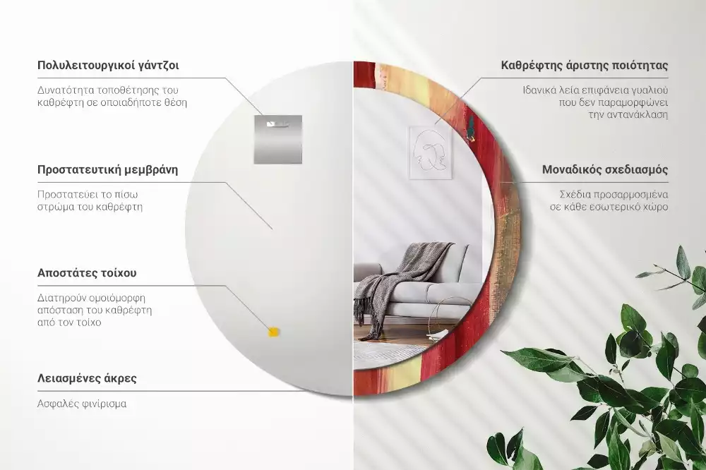 Lustro ścienne dekoracyjne w stylu abstrakcyjnego obrazu