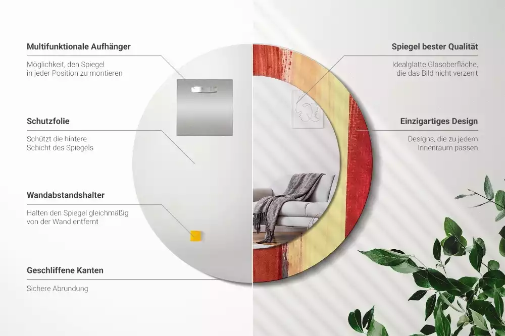 Lustro ścienne dekoracyjne w stylu abstrakcyjnego obrazu