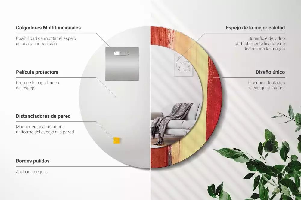 Lustro ścienne dekoracyjne w stylu abstrakcyjnego obrazu