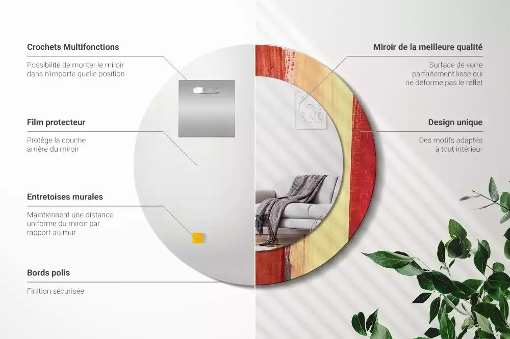 Lustro ścienne dekoracyjne w stylu abstrakcyjnego obrazu