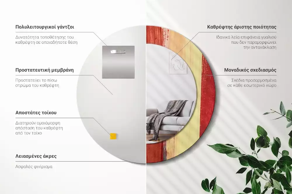 Lustro ścienne dekoracyjne w stylu abstrakcyjnego obrazu