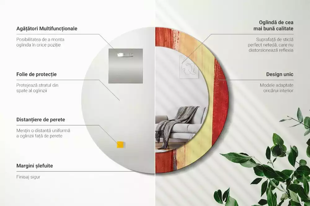 Lustro ścienne dekoracyjne w stylu abstrakcyjnego obrazu