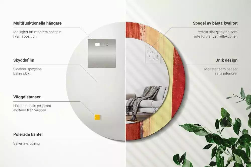 Lustro ścienne dekoracyjne w stylu abstrakcyjnego obrazu