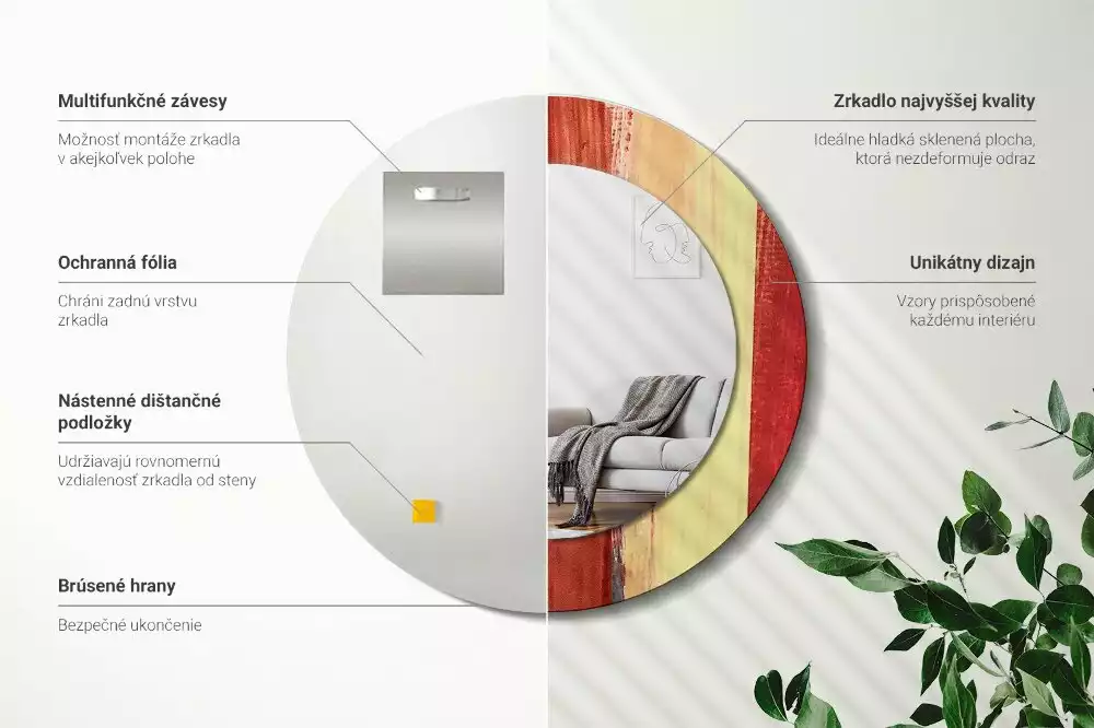 Lustro ścienne dekoracyjne w stylu abstrakcyjnego obrazu