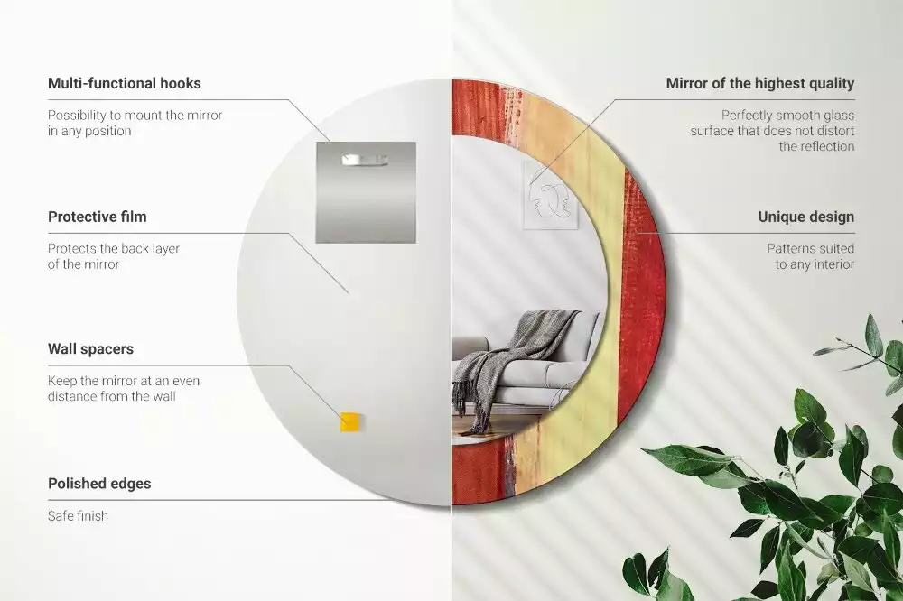 Lustro ścienne dekoracyjne w stylu abstrakcyjnego obrazu