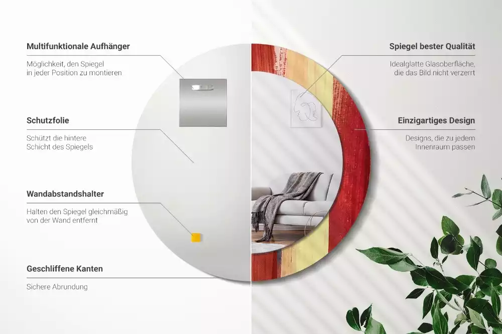 Lustro ścienne dekoracyjne w stylu abstrakcyjnego obrazu