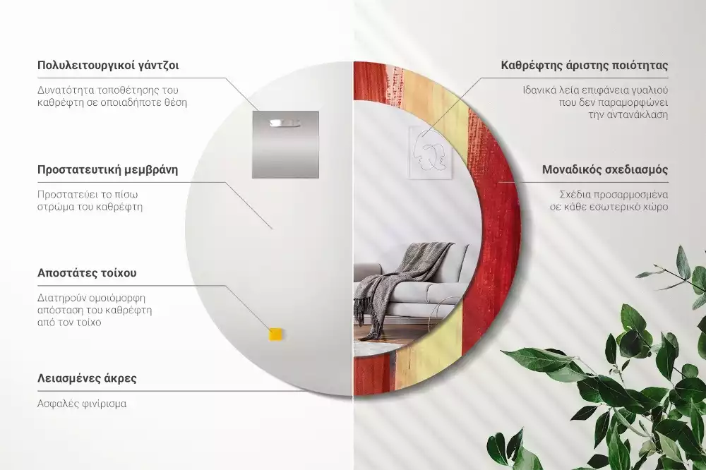 Lustro ścienne dekoracyjne w stylu abstrakcyjnego obrazu