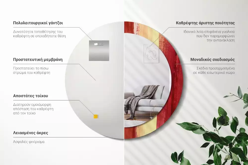 Lustro ścienne dekoracyjne w stylu abstrakcyjnego obrazu