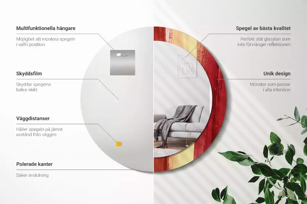 Lustro ścienne dekoracyjne w stylu abstrakcyjnego obrazu