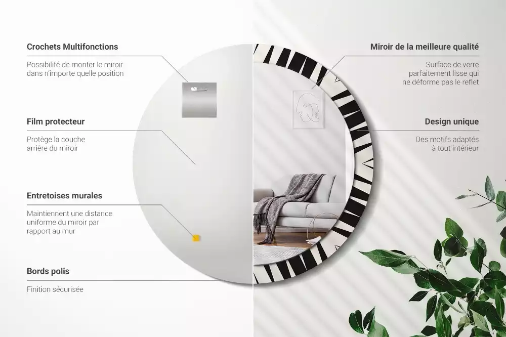 Lustro ścienne dekoracyjne w stylu abstrakcyjnej geometrii