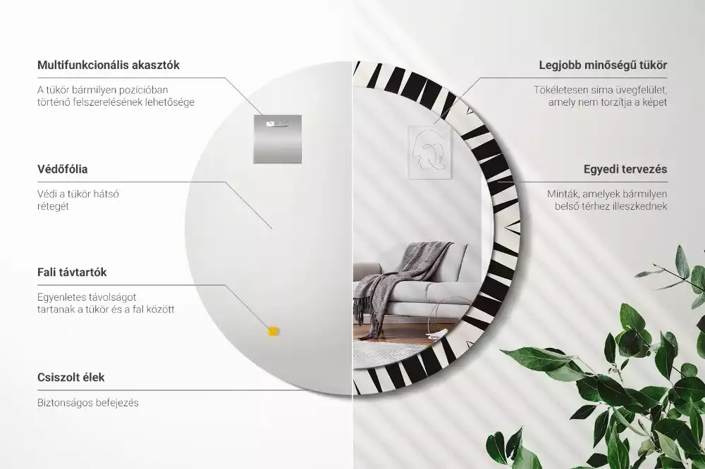 Lustro ścienne dekoracyjne w stylu abstrakcyjnej geometrii