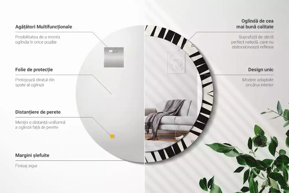 Lustro ścienne dekoracyjne w stylu abstrakcyjnej geometrii