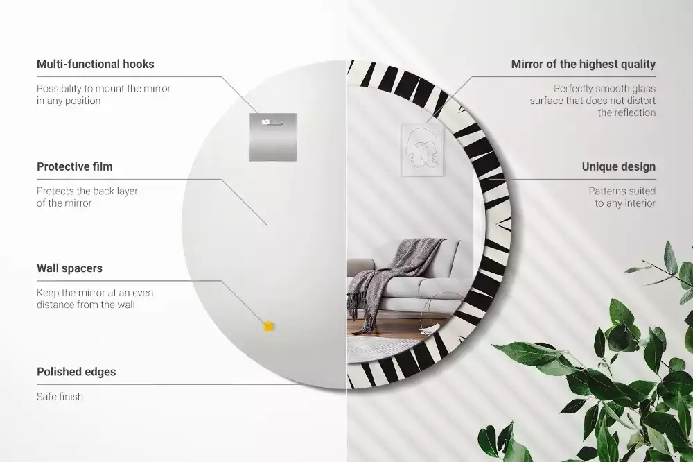 Lustro ścienne dekoracyjne w stylu abstrakcyjnej geometrii