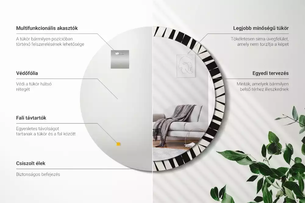 Lustro ścienne dekoracyjne w stylu abstrakcyjnej geometrii