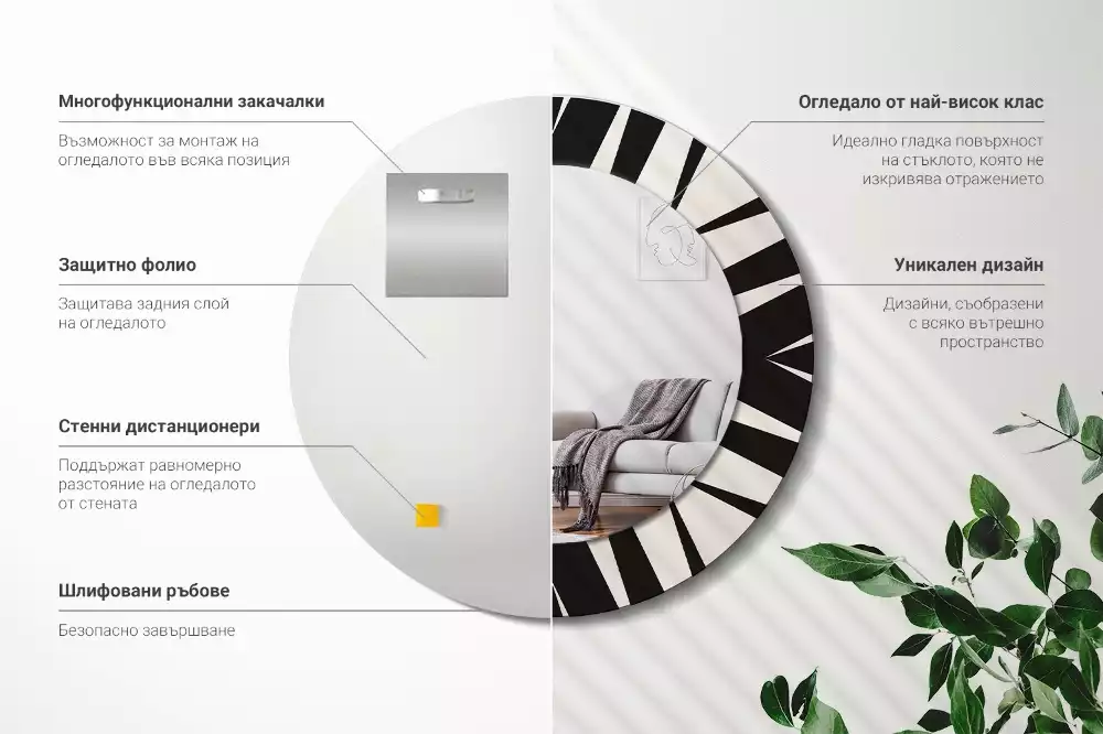 Lustro ścienne dekoracyjne w stylu abstrakcyjnej geometrii