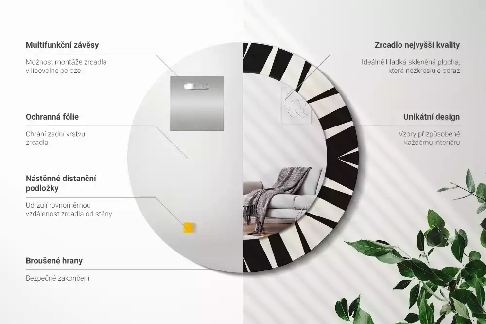 Lustro ścienne dekoracyjne w stylu abstrakcyjnej geometrii