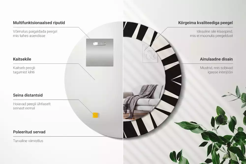 Lustro ścienne dekoracyjne w stylu abstrakcyjnej geometrii