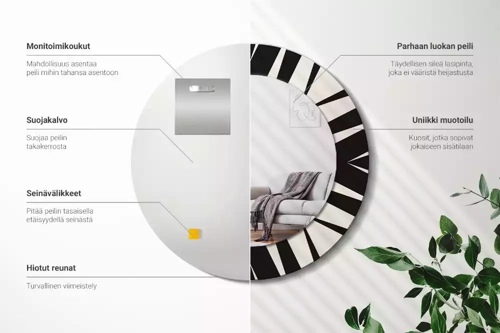 Lustro ścienne dekoracyjne w stylu abstrakcyjnej geometrii