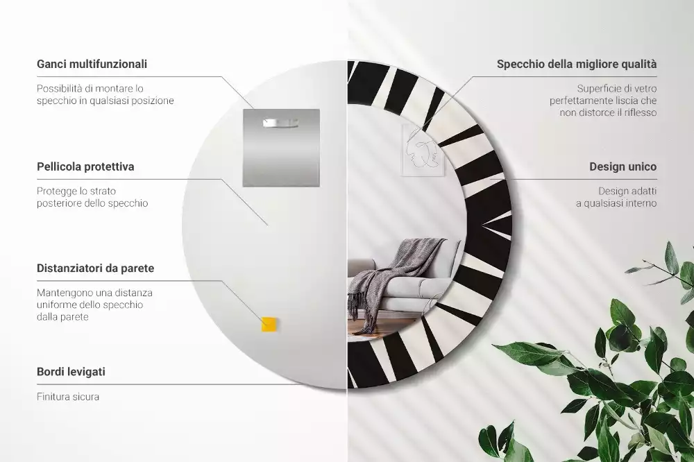 Lustro ścienne dekoracyjne w stylu abstrakcyjnej geometrii