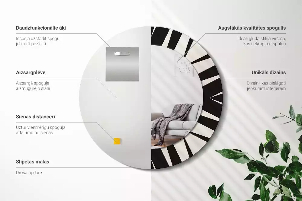 Lustro ścienne dekoracyjne w stylu abstrakcyjnej geometrii