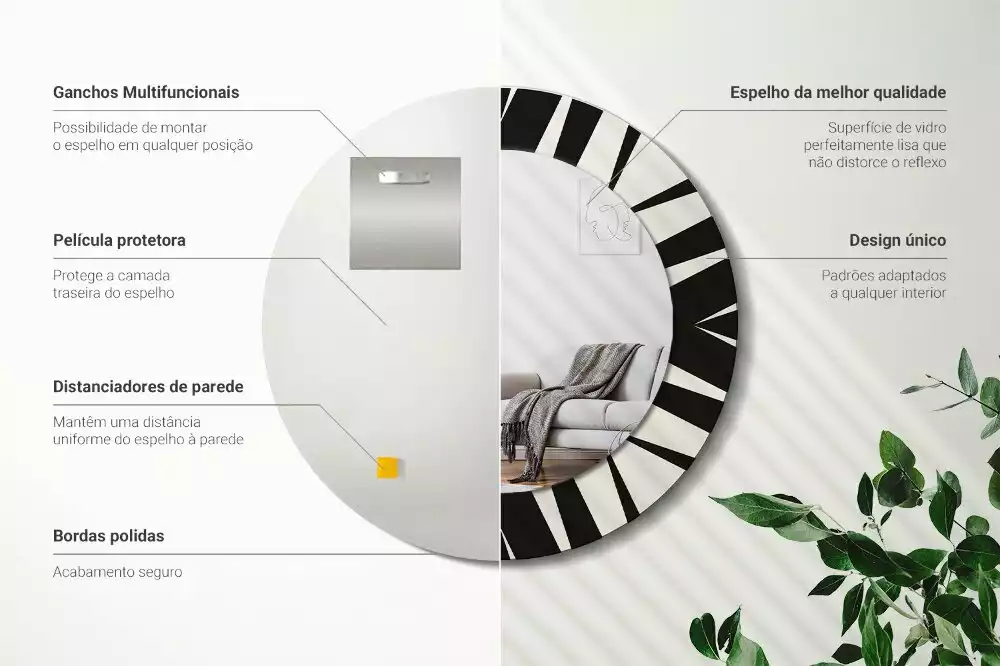 Lustro ścienne dekoracyjne w stylu abstrakcyjnej geometrii