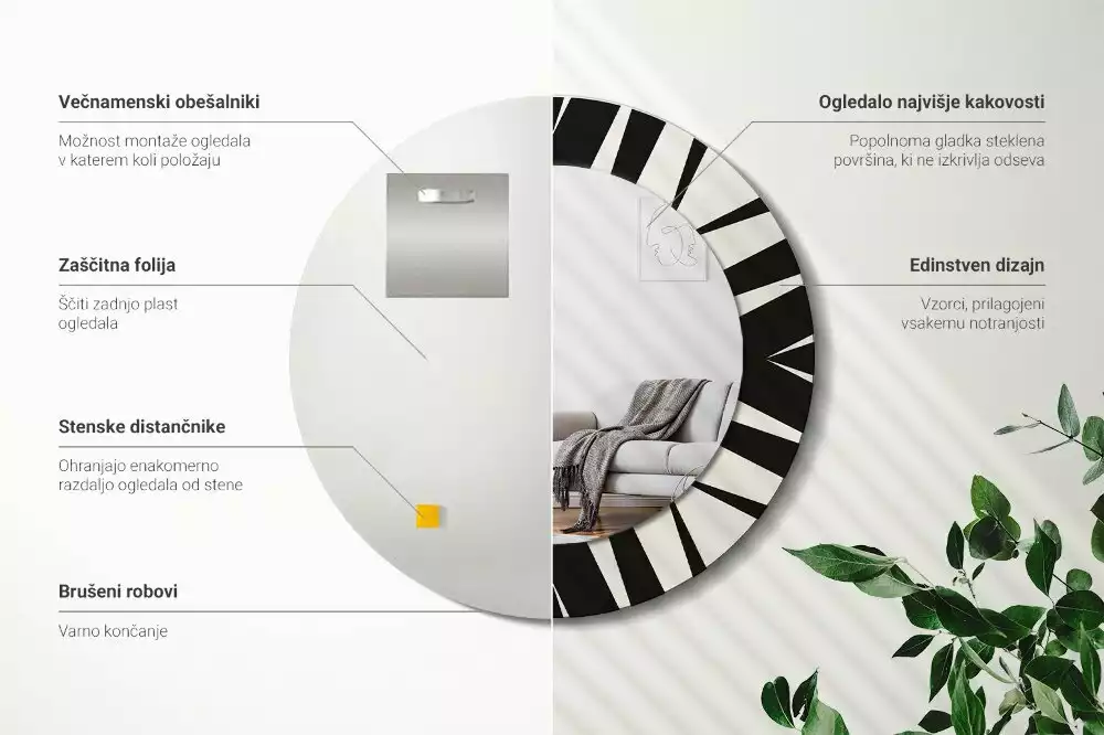 Lustro ścienne dekoracyjne w stylu abstrakcyjnej geometrii