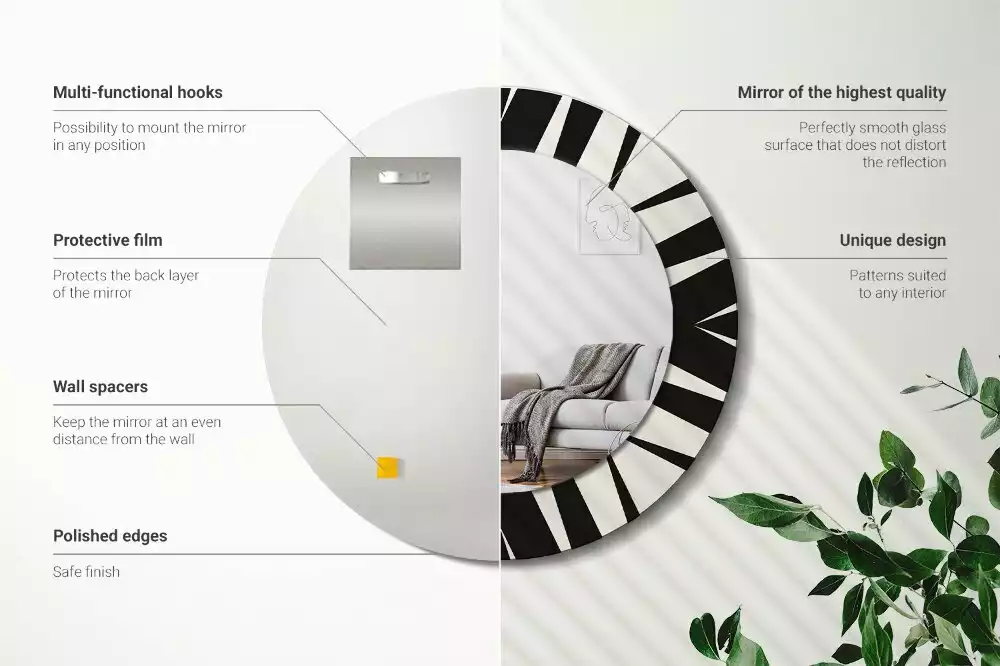 Lustro ścienne dekoracyjne w stylu abstrakcyjnej geometrii