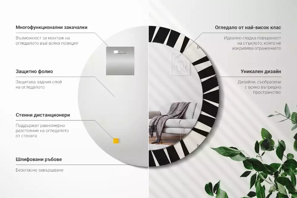 Lustro ścienne dekoracyjne w stylu abstrakcyjnej geometrii