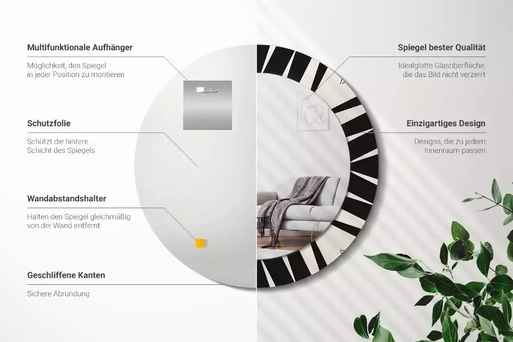 Lustro ścienne dekoracyjne w stylu abstrakcyjnej geometrii