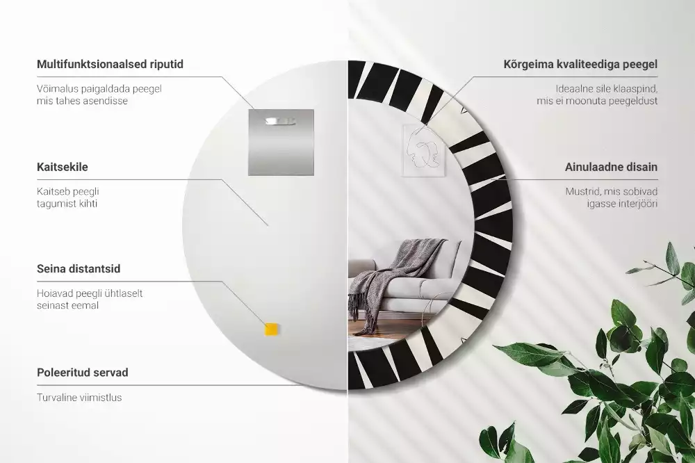 Lustro ścienne dekoracyjne w stylu abstrakcyjnej geometrii