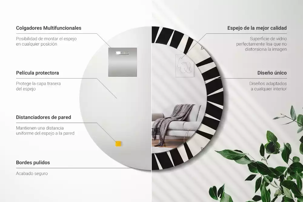 Lustro ścienne dekoracyjne w stylu abstrakcyjnej geometrii