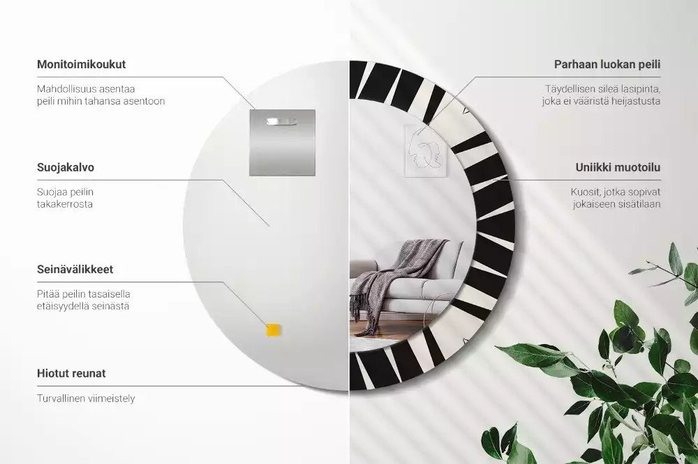 Lustro ścienne dekoracyjne w stylu abstrakcyjnej geometrii