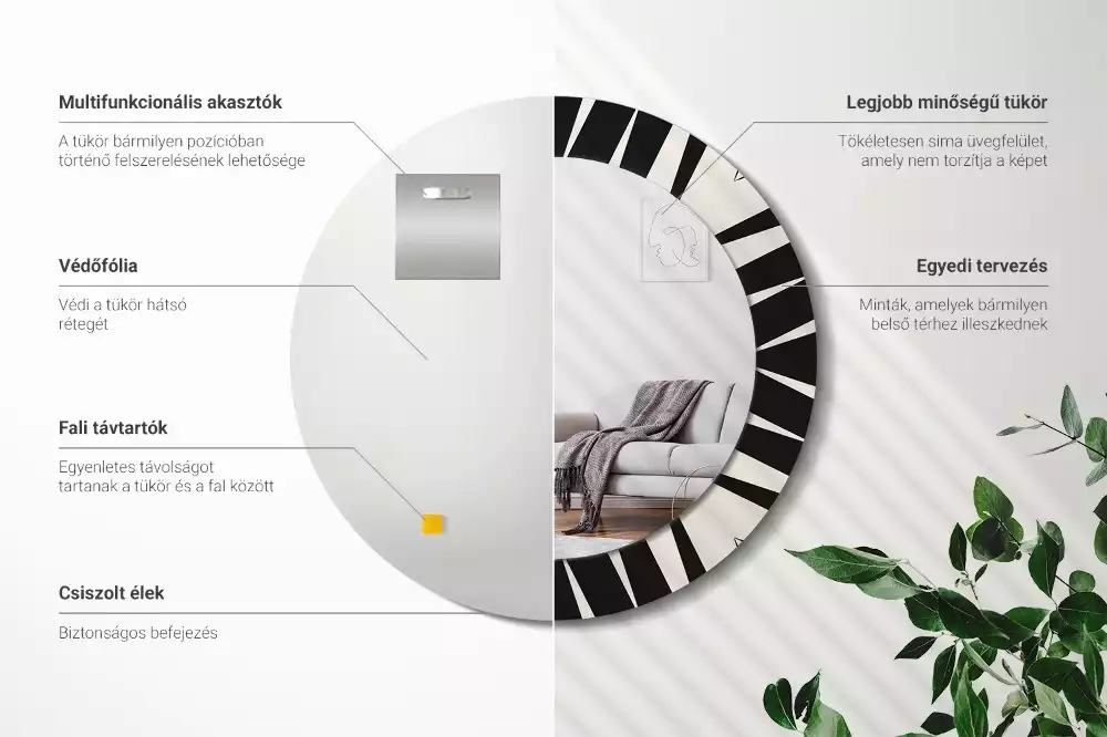 Lustro ścienne dekoracyjne w stylu abstrakcyjnej geometrii