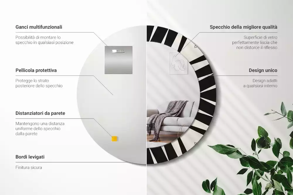 Lustro ścienne dekoracyjne w stylu abstrakcyjnej geometrii