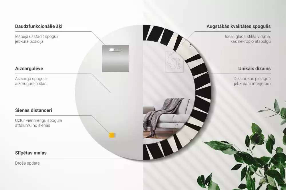 Lustro ścienne dekoracyjne w stylu abstrakcyjnej geometrii