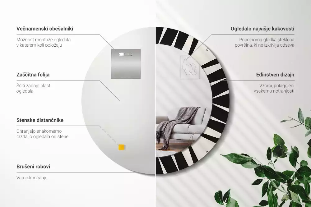 Lustro ścienne dekoracyjne w stylu abstrakcyjnej geometrii